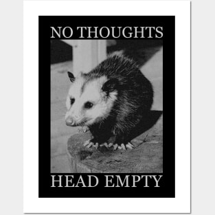 NO THOUGHTS HEAD EMPTY OPOSSUM Posters and Art